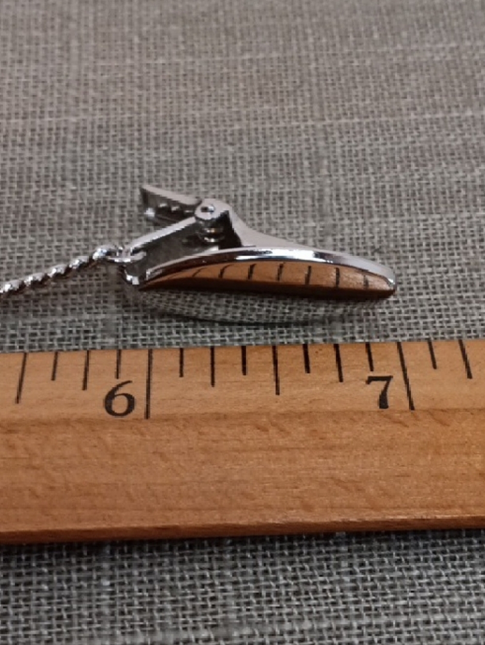 Anson Silver Tone Chain Sweater Guard Clip Vintage - Picture 6 of 8